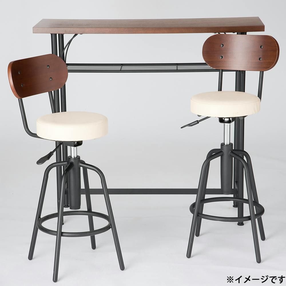 タムカウンターチェア アイボリー 42.5×42.5×84～94cm バーチェア
