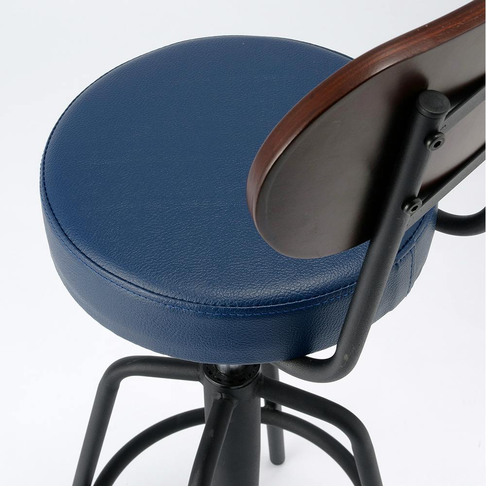 タムカウンターチェア ネイビーブルー 42.5×42.5×84～94cm バーチェア