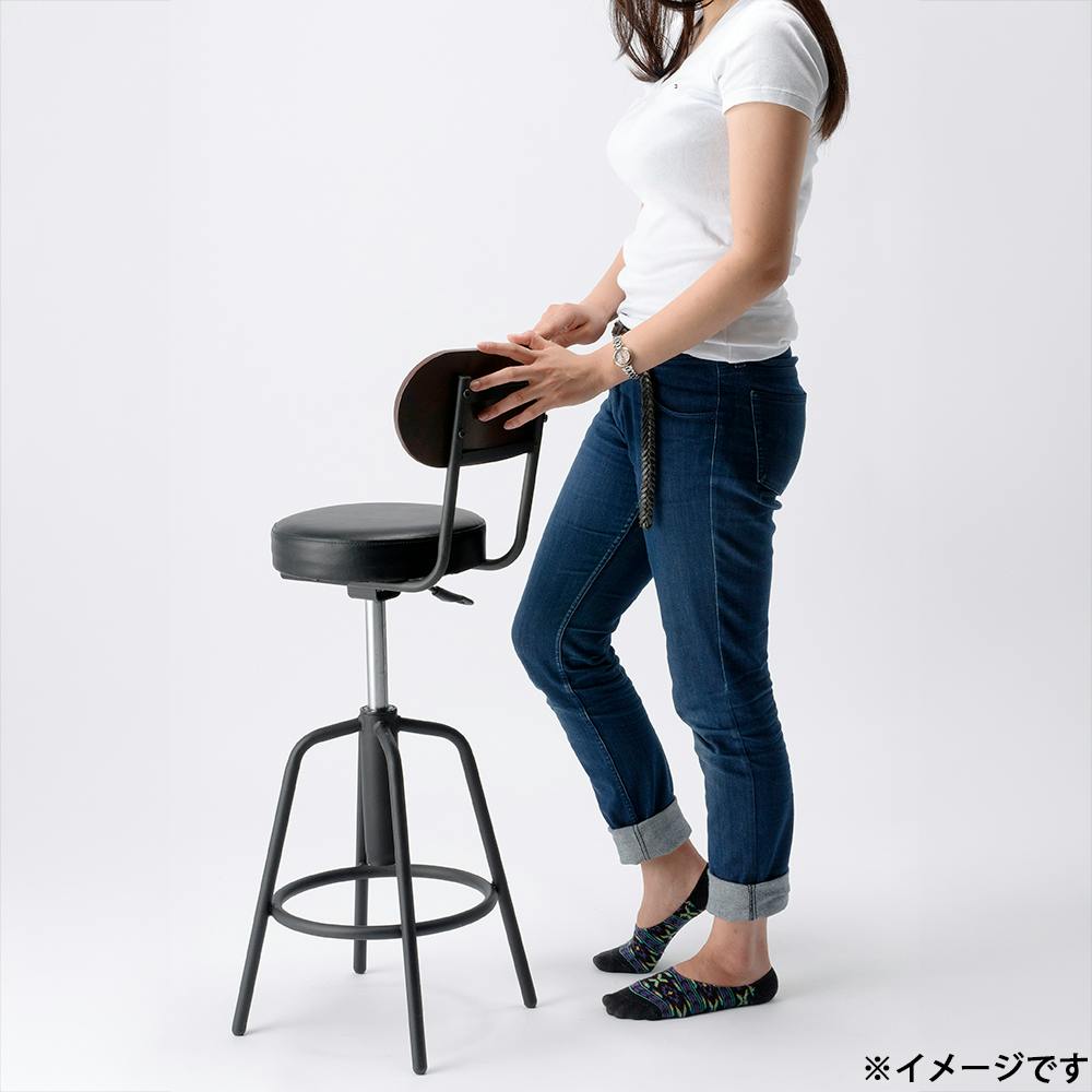 タムカウンターチェア ネイビーブルー 42.5×42.5×84～94cm バーチェア