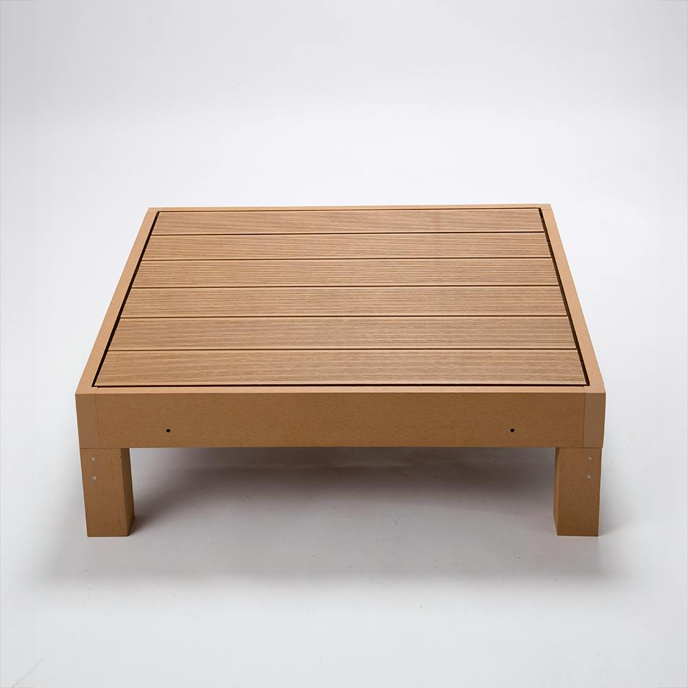 人工木ウッドデッキ本体 チーク 90×90×28cm ウッドデッキ ベランダ リフォーム 5260006【別送品】