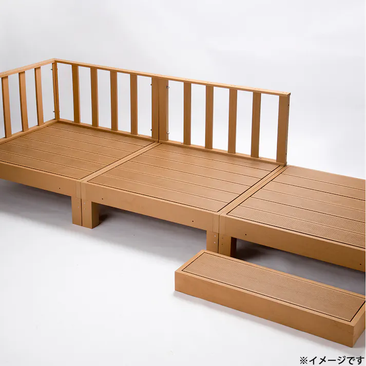 人工木ウッドデッキサイドパネル チーク 89.5×5×45cm ウッドデッキ ベランダ リフォーム 5260010【別送品】