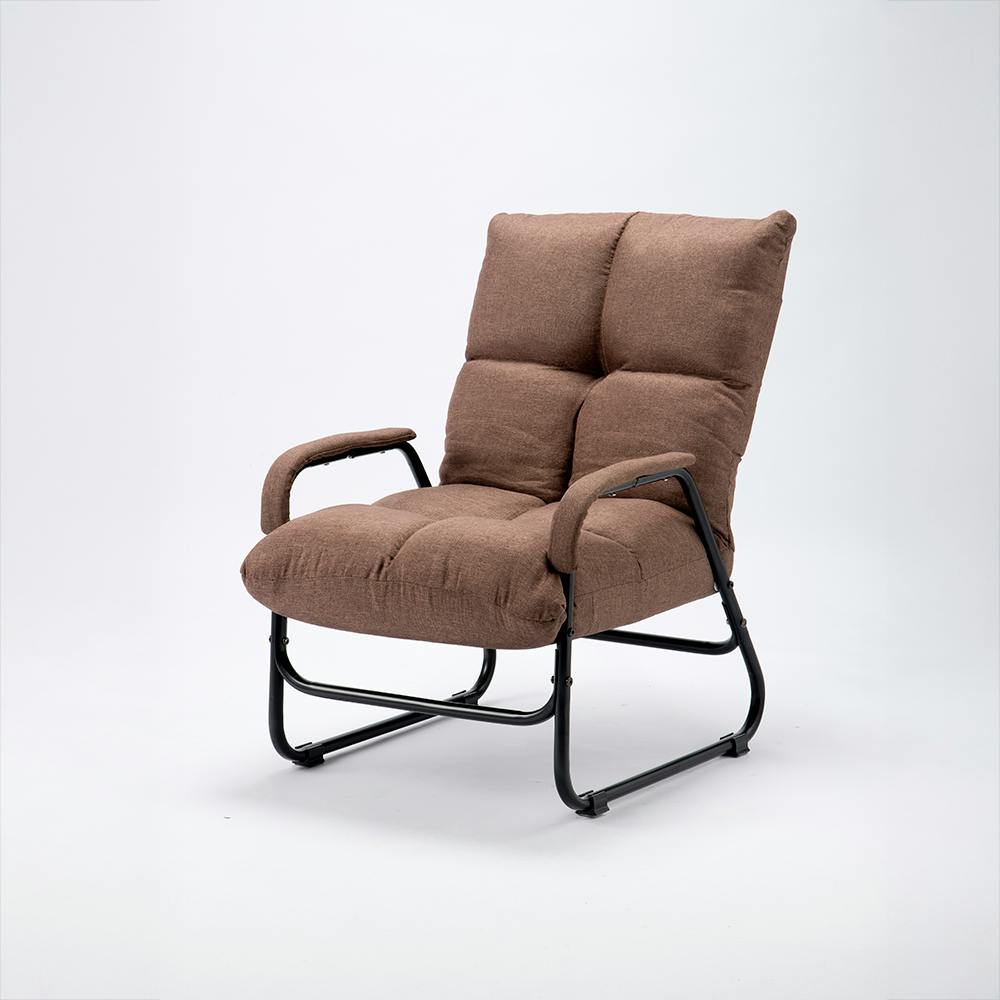 肘付き高座椅子 ブラウン 58×79～92×77～87.5cm 高座椅子 リラックスチェア リビングチェア 5260029【別送品】