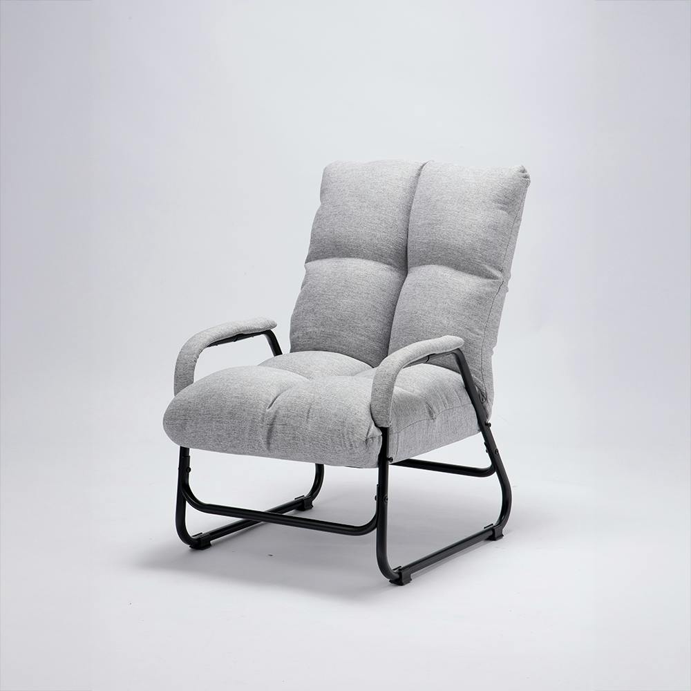 肘付き高座椅子 グレー 58×79～92×77～87.5cm 高座椅子 リラックスチェア リビングチェア 5260030【別送品】