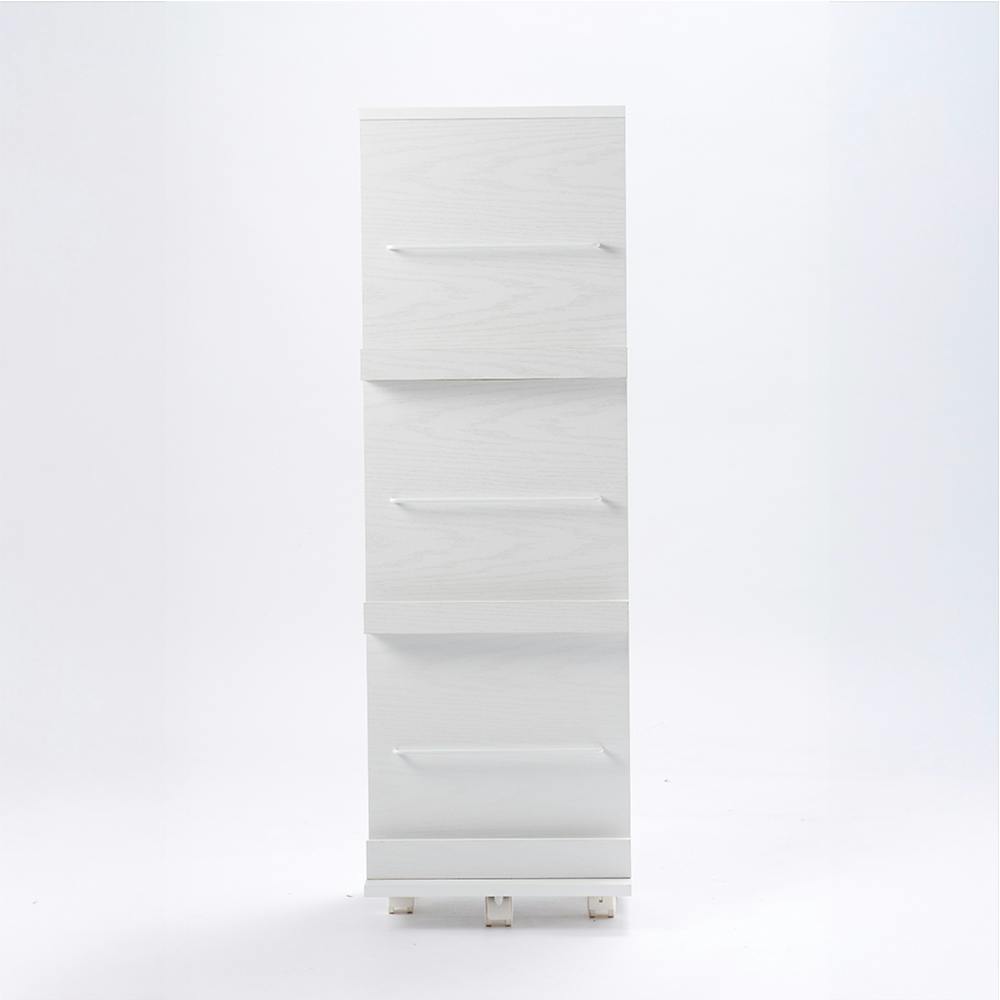 回転コレクションラック ホワイト 35×29×108cm ブックラック 回転