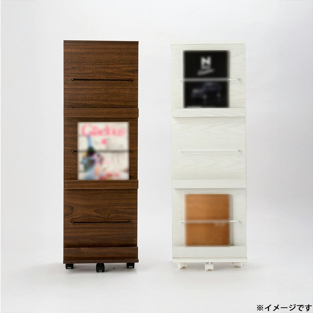 回転コレクションラック ホワイト 35×29×108cm ブックラック 回転