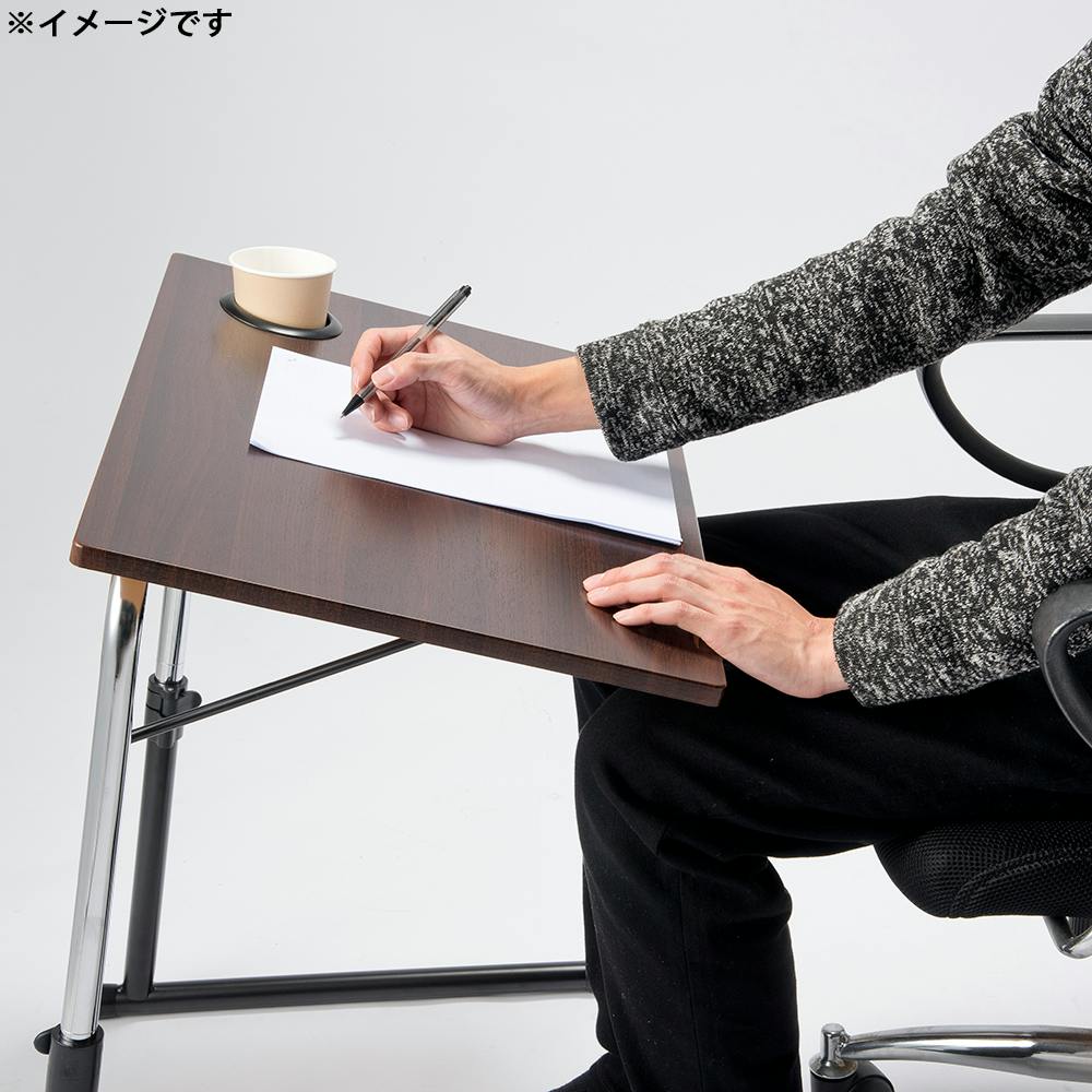 アスコムテーブル ブラウン 60×45.5×47～64.5cm サブテーブル サイド