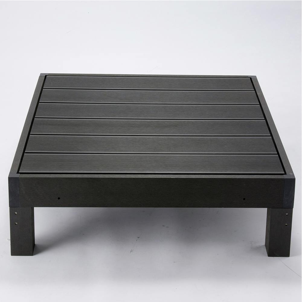 人工木ウッドデッキ本体 ブラック 90×90×28cm ウッドデッキ ベランダ リフォーム 5260007【別送品】