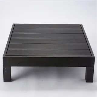 人工木ウッドデッキ本体 ブラック 90×90×28cm ウッドデッキ ベランダ リフォーム 5260007【別送品】