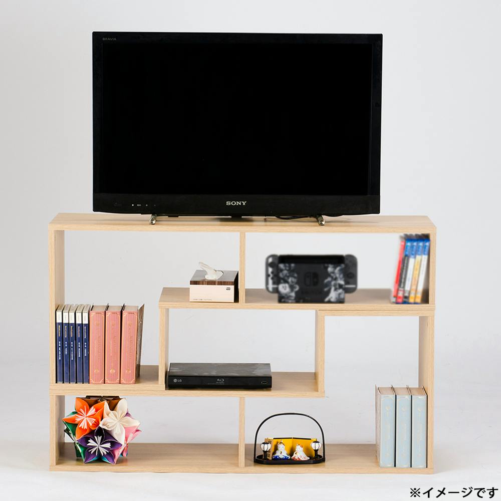 ジグザクテレビ台 ナチュラル 100～200×29.5×43cm テレビラック テレビ