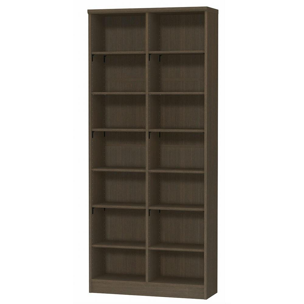 オープンラック W86.5×D31×H200cm ダークブラウン 本棚 シェルフ 収納 1121598【別送品】