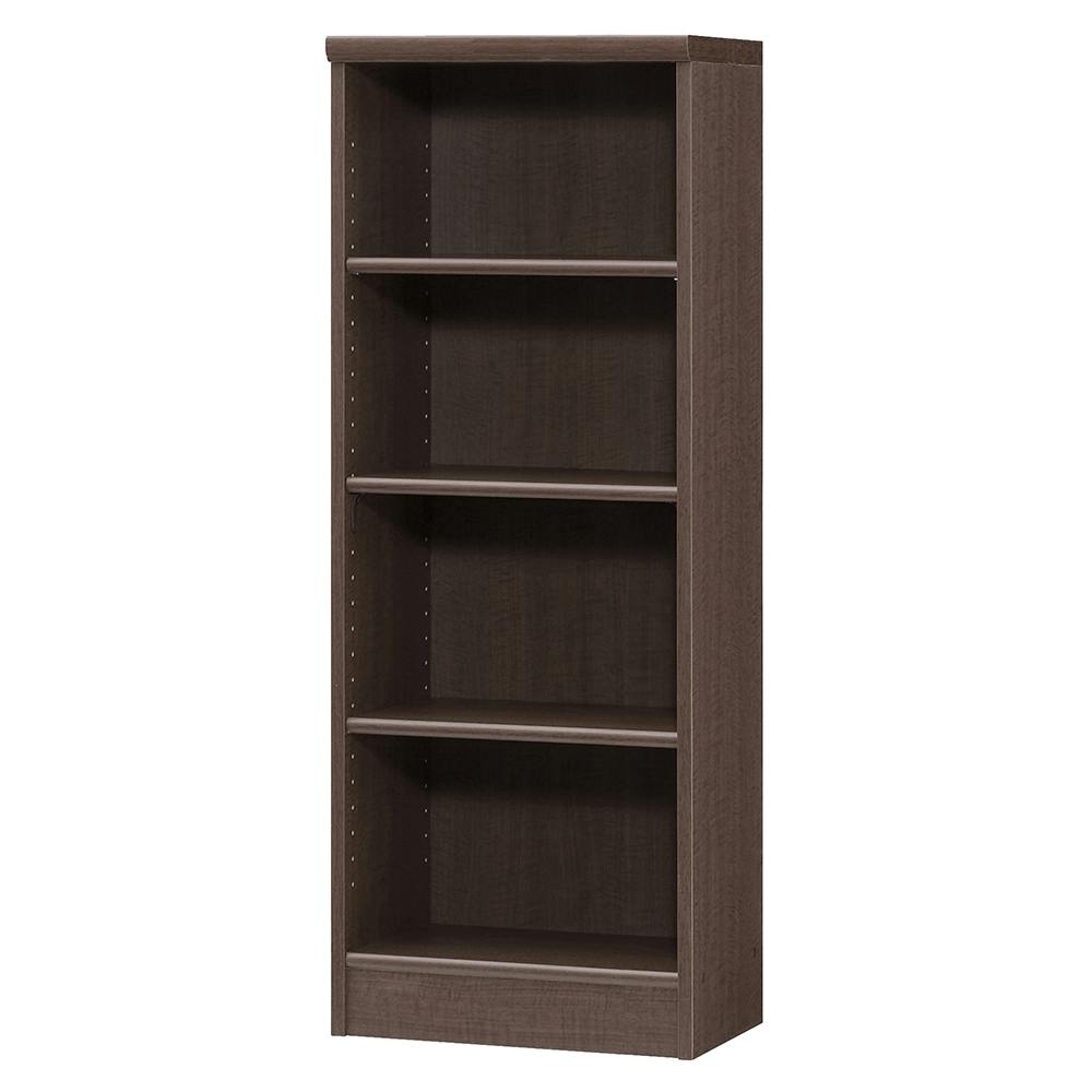 クラシックデザイン本棚 ダークブラウン 4段 オープンラック W44.2×D31×H117cm ダークブラウン 本棚 シェルフ 収納