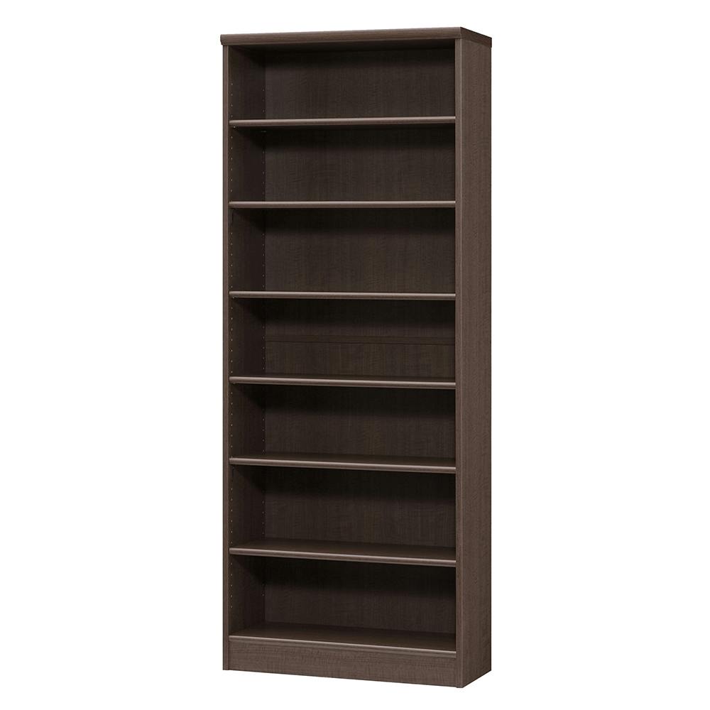 【未使用品】突っ張り式オープン棚(ダークブラウン) オープンラック W70.2×D31×H178cm ダークブラウン 本棚 シェルフ 収納