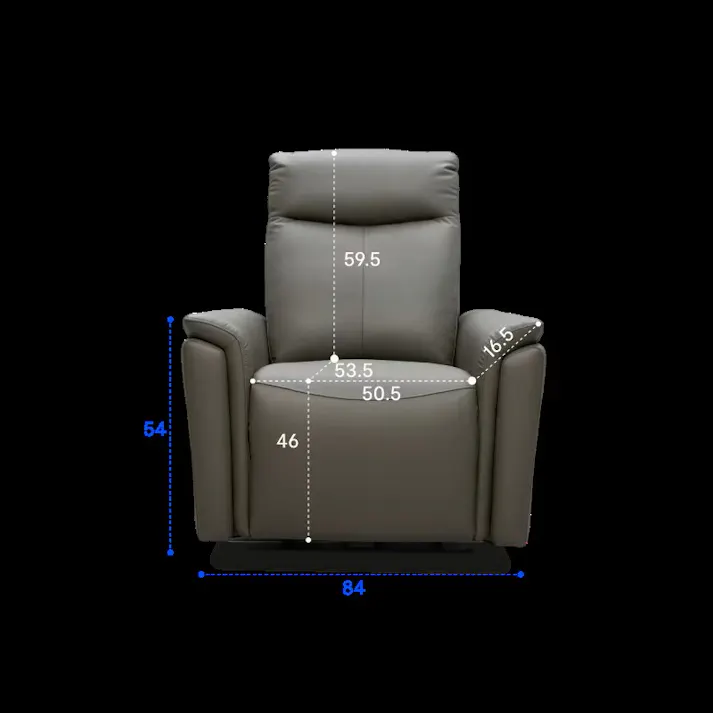 電動リクライニングソファ(一人掛け) 電動ソファ グレー 幅84×奥行91~158×高さ63~100cm 組立簡単 本革 おうち時間 本革 USB FLEXISPOT X9-G【別送品】