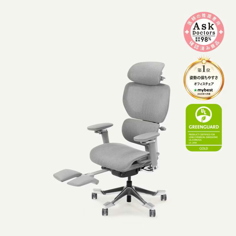 �I�t�B�X�`�F�A �O���[ ��70×���s71.5×����108�`141.5cm ���[�N�`�F�A �l�ԍH�w �G���S�m�~�N�X FLEXISPOT C7G-Morpher �I�t�B�X�`�F�A