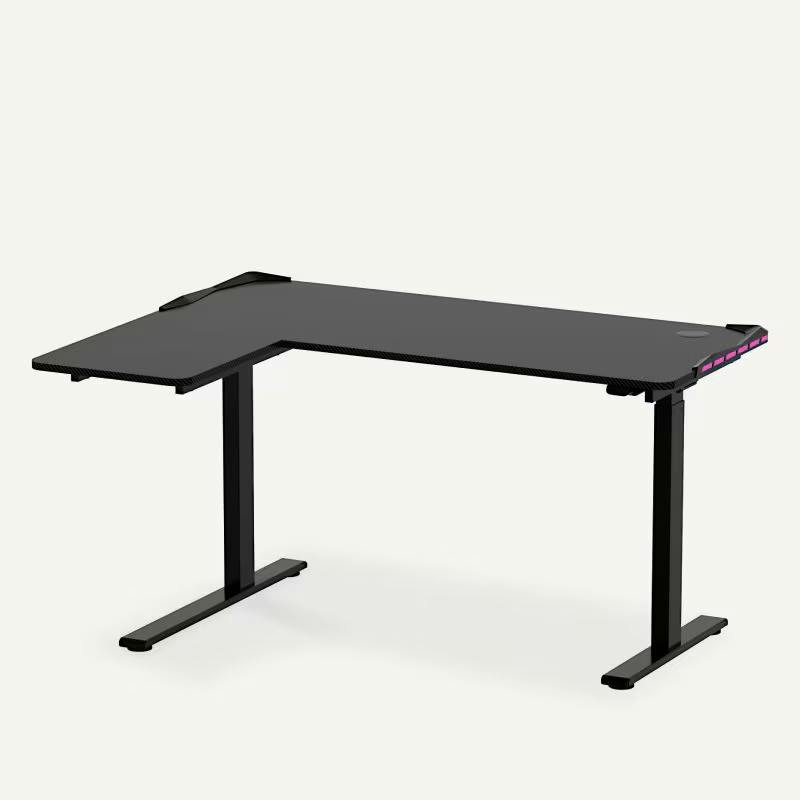 電動昇降ゲーミングデスク ブラック 幅140.6×奥行106×高さ73～123cm L