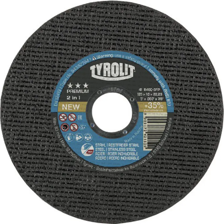 【CAINZ-DASH】TYROLIT社 切断砥石 プレミアムタイプ 125X1X22.23mm 34332792【別送品】