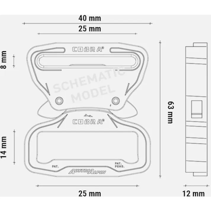 【CAINZ-DASH】AUSTRIALPIN社 COBRAプロスタイルANSI バックル 25MM ブラック VF FX25KVF【別送品】
