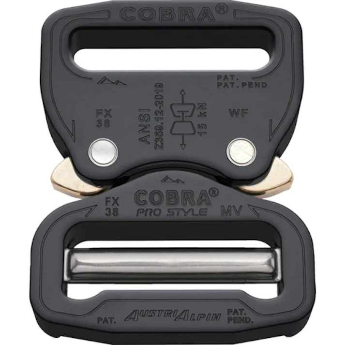 【CAINZ-DASH】AUSTRIALPIN社 COBRAプロスタイルANSI バックル 38MM ブラック VF FX38KVF【別送品】