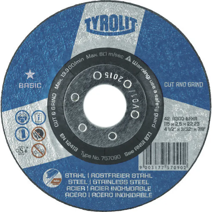 【CAINZ-DASH】TYROLIT社 切断研削砥石 C&G 125mm #30 34042757【別送品】