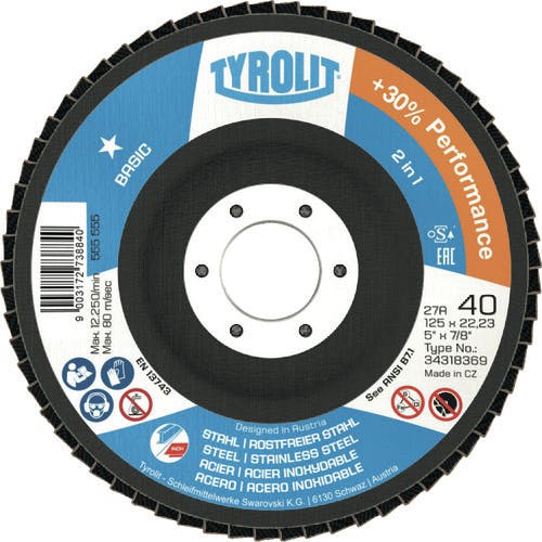 TYROLIT社 フラップディスク ベーシックタイプ 100mm #60 34318536 ディスクペーパー(ディスクペーパー) TYROLIT社 フラップディスク ベーシックタイプ 100mm #60 34318536 ディスクペーパー(ディスクペーパー)