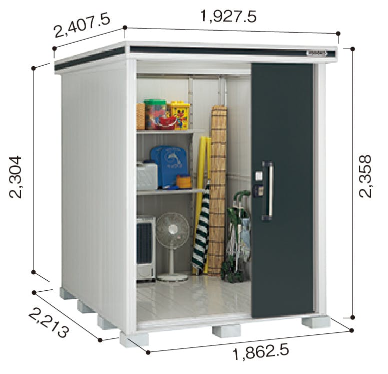 ヨドコウ エルモ LMD-1822H エバーグリーン | 物置・自転車置き場