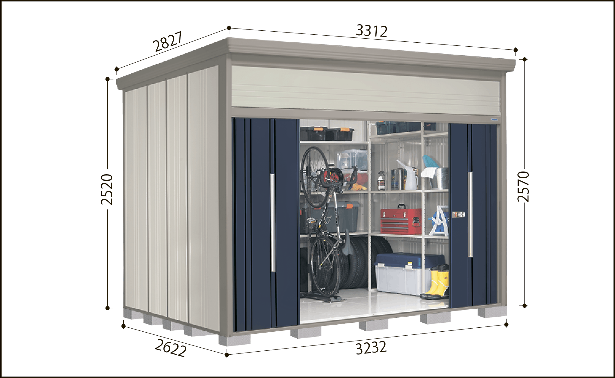 タクボ Mrトールマンダンディ JN-3226 ディープブルー | 物置・自転車