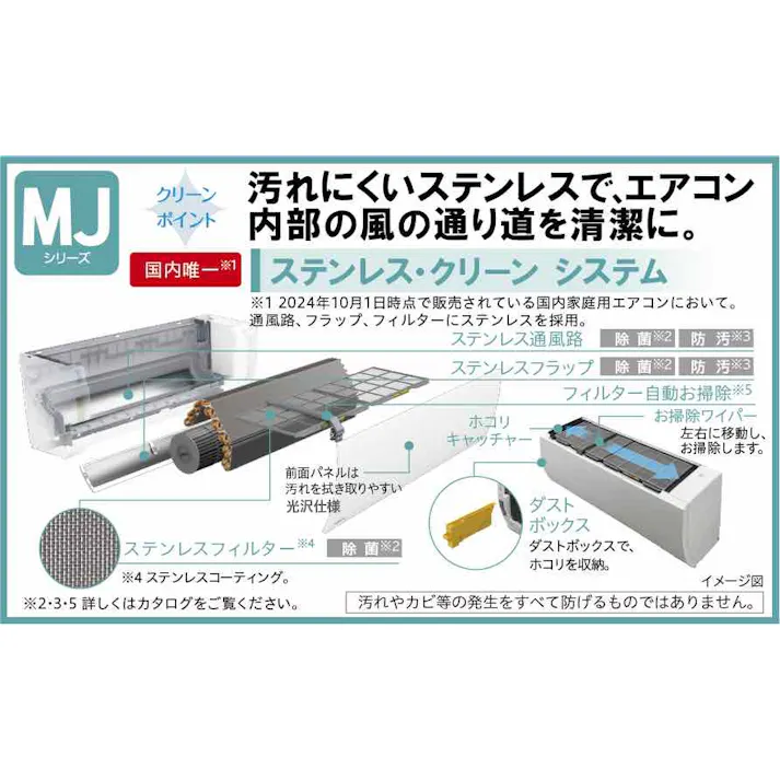2024年 白くまくん MJシリーズ 【標準工事込みセット(商品+標準工事費)】 エアコン おもに10畳用100V RAS-MJ28R-W【別送品】