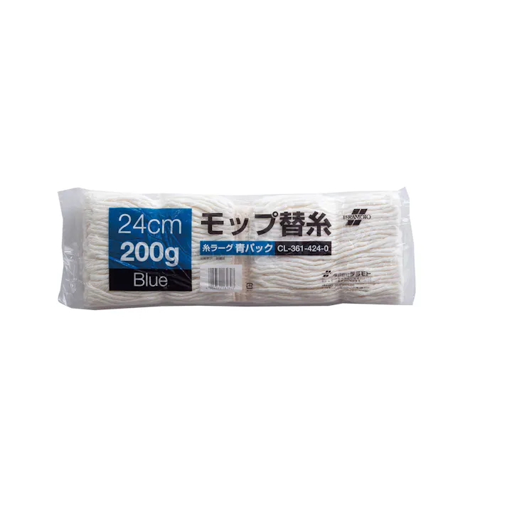 テラモト 糸ラーグ(青パック)24cm200g モップ モップ替糸 CL-361-424-0 4904771182803【別送品】