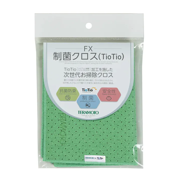 テラモト FX制菌クロス(TioTio)緑300×400mm FXシリーズ クロス CL-374-930-1 4904771901343【別送品】