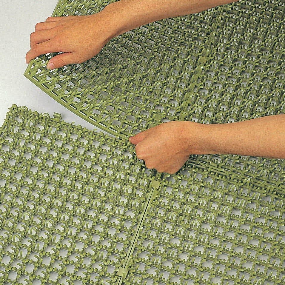 テラモト スパイクターフ緑450×600 屋外 樹脂 まとめ売り10枚セット
