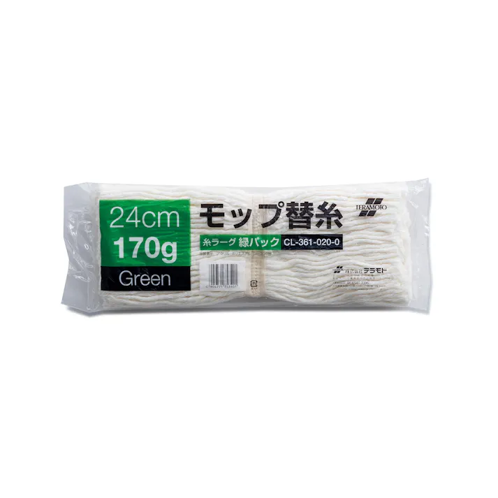 テラモト 糸ラーグ(緑パック)24cm170g モップ モップ替糸 まとめ売り100枚セット 【CL-361-020-0】 9999910029847【別送品】