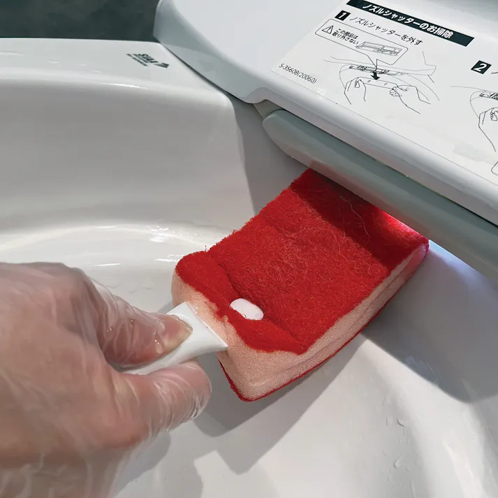 テラモト BMトイレブラシ赤(研磨剤なし) ニューカラーシリーズ トイレ清掃 まとめ売り60本セット 【CE-488-000-2】 テラモト 清掃用品 スポンジ 9999910031017【別送品】