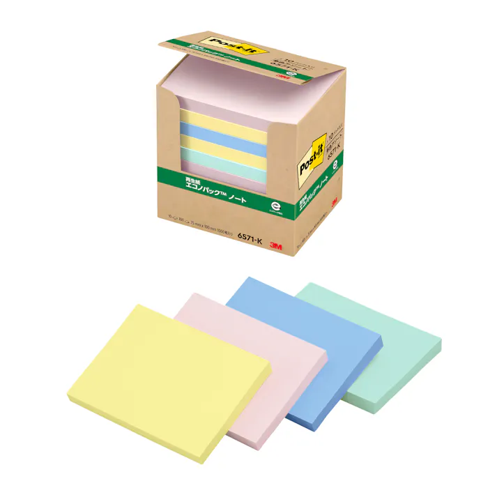 スリーエム 3M ポストイット ノートエコノパック6571混色 6571-K 5セット 付箋 ふせん ノート 混色 コンショク 9999910040309【別送品】