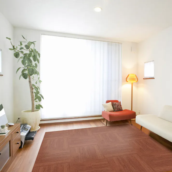 富双合成 貼ってはがせるフロアパネル 約45cm×45cm (4枚入り) ブラウン フロアマット リビング ダイニング PTT04 4961720021095【別送品】