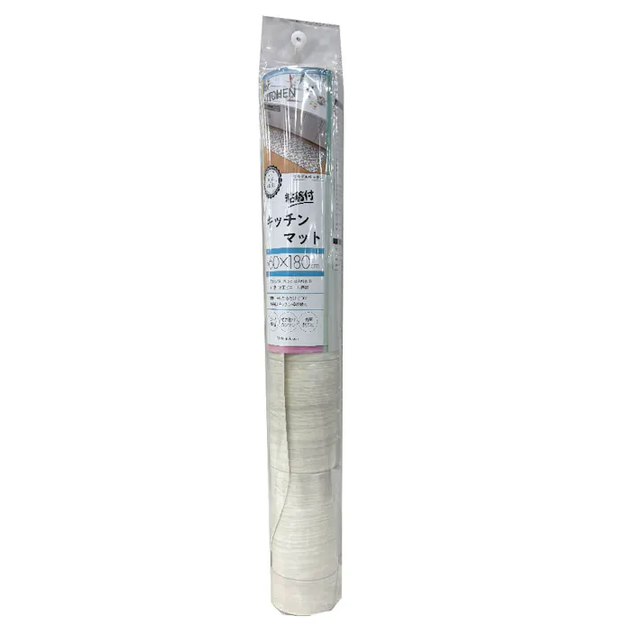 富双合成 リモデルキッチン 微粘着付きキッチンマット 約60cm×180cm ホワイト(オーク) 汚れ 油跳ね キッチン RF548-K18 4961720024119【別送品】