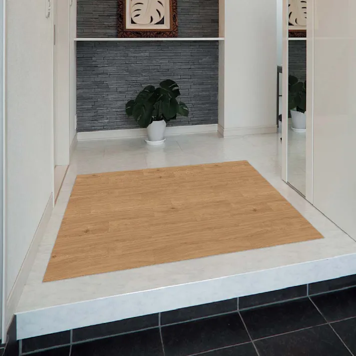 富双合成 貼ってはがせるクッションフロア 約182cm×80cm ブラウン(オーク) フロアマット 床 ダイニング RF544-FP80 4961720025550【別送品】