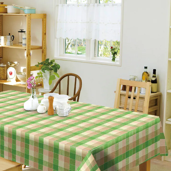 富双合成 テーブルクロス シルキークロス SLK210 約120cm×150cm グリーン テーブルクロス キッチン 食卓 SLK210PC 4961720027226【別送品】
