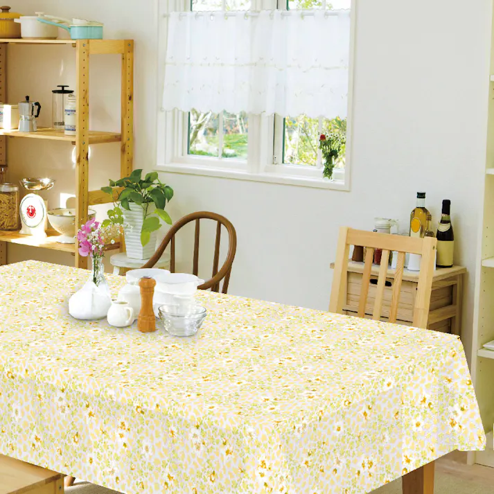 富双合成 テーブルクロス テーブルクロスレースプラス TLP01 約120cm×150cm イエロー テーブルクロス キッチン 食卓 TLP01PC 4961720027288【別送品】