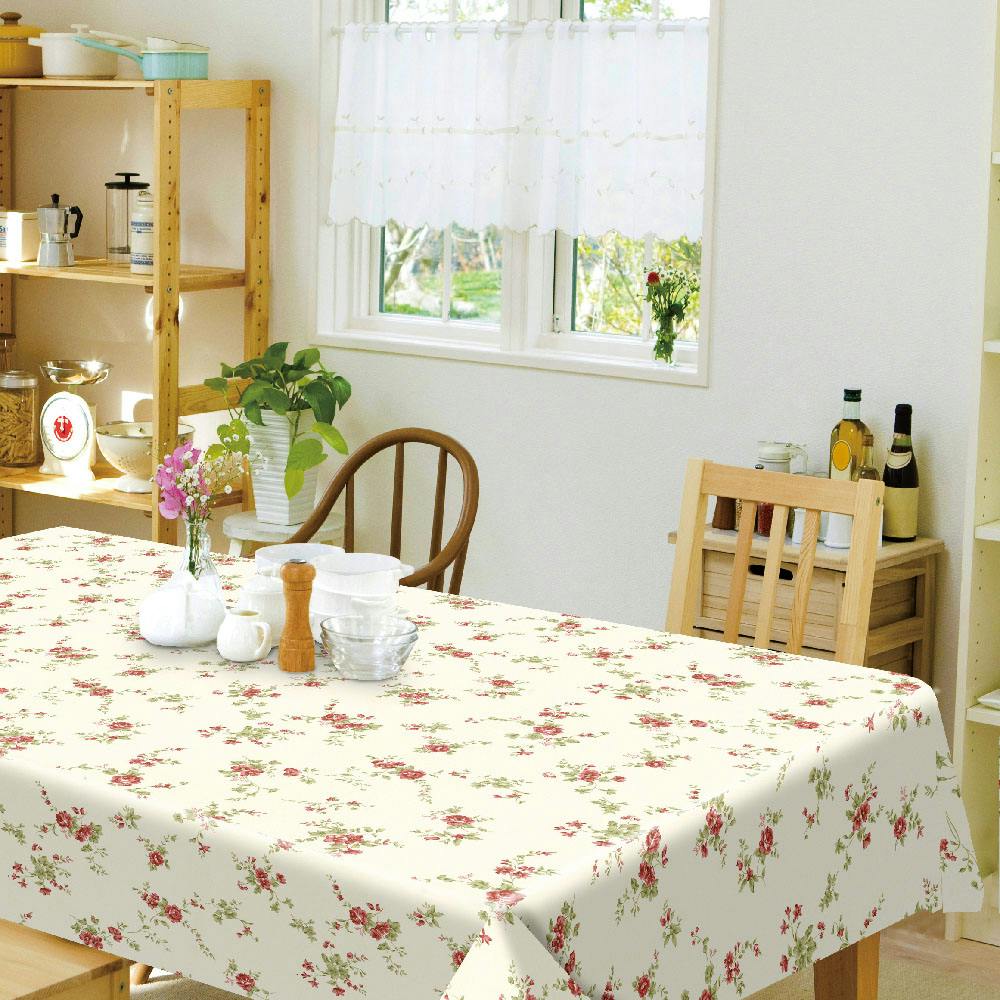 富双合成 テーブルクロス シルキークロス SLK17 約130cm×170cm レッド