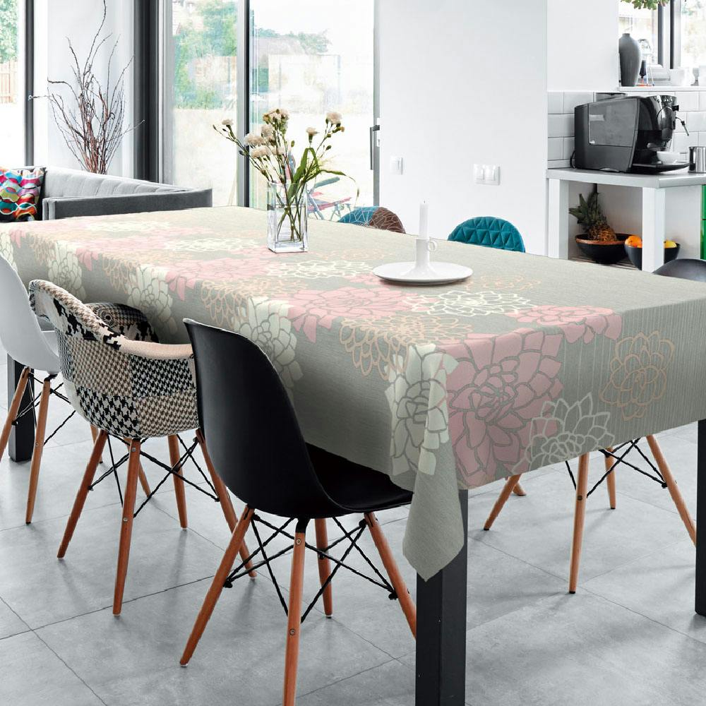 富双合成 テーブルクロス シルキークロス SLK24 約130cm×170cm グレー