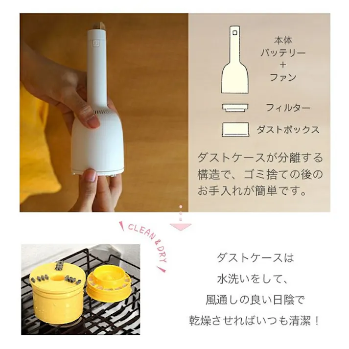 Vaccumi ハンディ掃除機5個セット イエロー バキューミー 卓上掃除機 コードレス 毛玉取り 子供でも使える 国内正規輸入品 5個セット 4530966400508 SP-V.R01-ylX5【別送品】