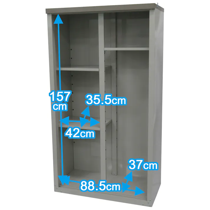 グリーンライフ ハーフ棚小型収納庫 HS-162HT ホワイト 89×47×162 4971715343798【別送品】