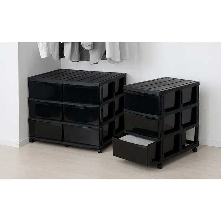 JEJアステージ NBK 200-A3 エミングロング6ヒキダシ ブラック 4991068158320【別送品】