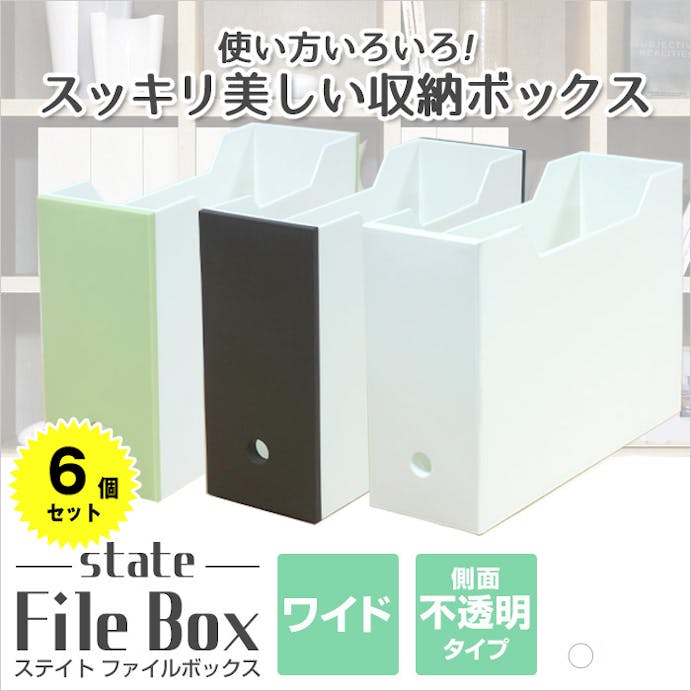 JEJアステージ  限定カラー ファイルボックスワイド ホワイト 6個セット 4991068159855【別送品】
