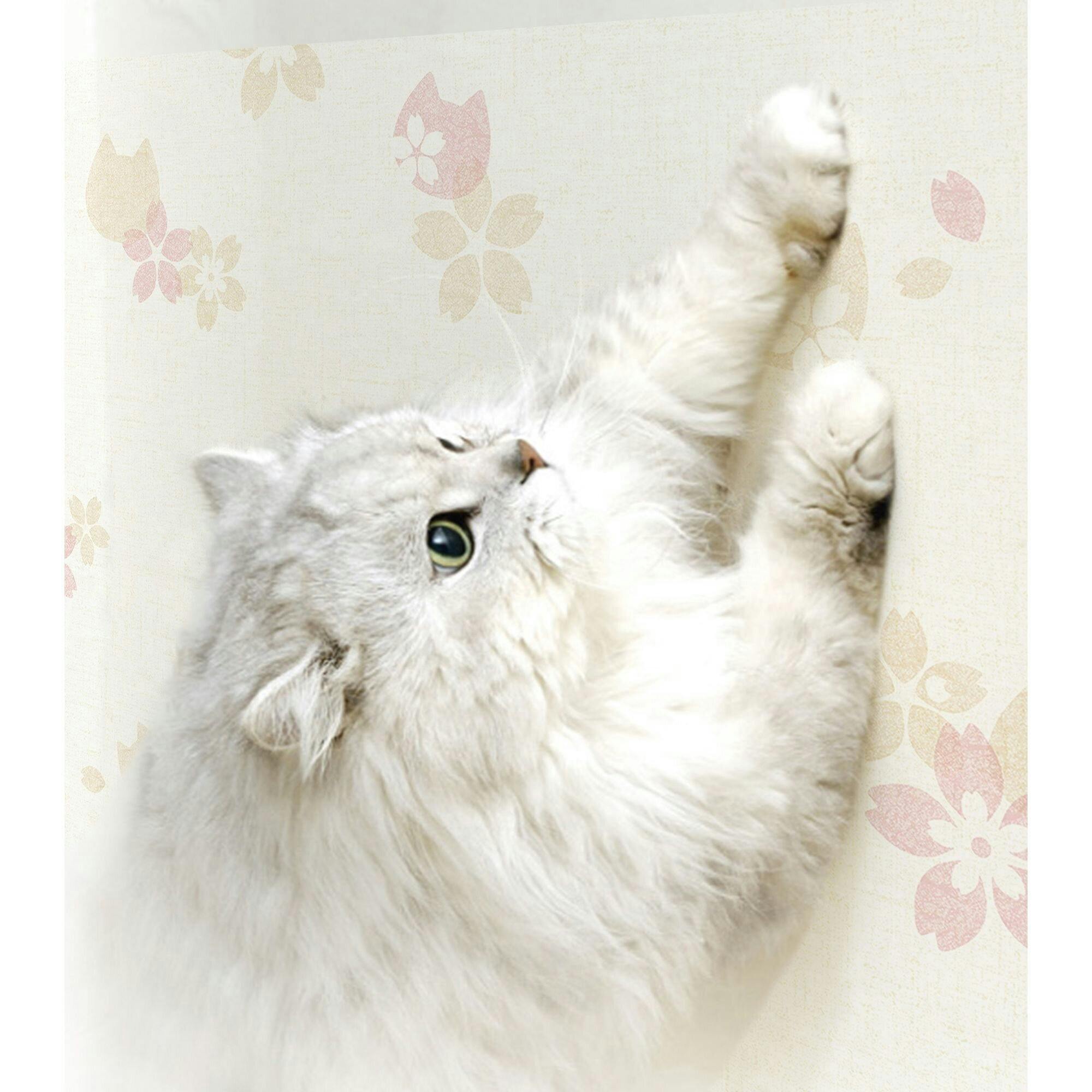 明和グラビア(株) ペットツメ傷保護シート 桜ネコ 80×180cm イエロー