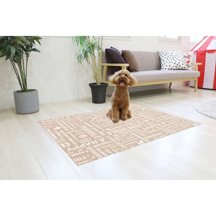 明和グラビア(株) ペット防滑・消臭・防水 120×180cm ベージュ INSF-201 4977932251397【別送品】