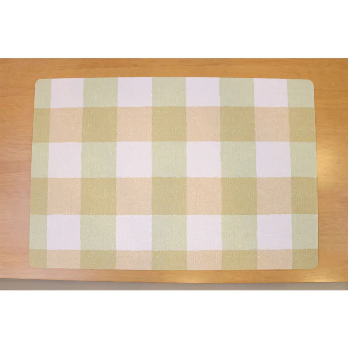 明和グラビア(株) 抗ウイルス ランチョンマット 29×44cm ライトグリーン VPM-チェック 4977932260030【別送品】