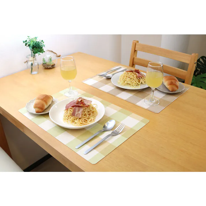 明和グラビア(株) 抗ウイルス ランチョンマット 29×44cm ライトグリーン VPM-チェック 4977932260030【別送品】