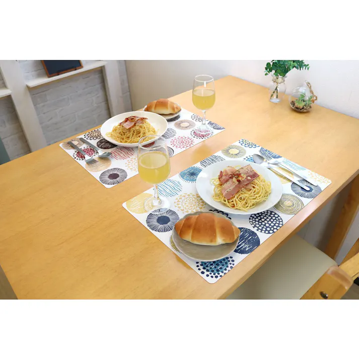 明和グラビア(株) 抗ウイルス ランチョンマット 29×44cm ブルー VPM-サークル 4977932260078【別送品】