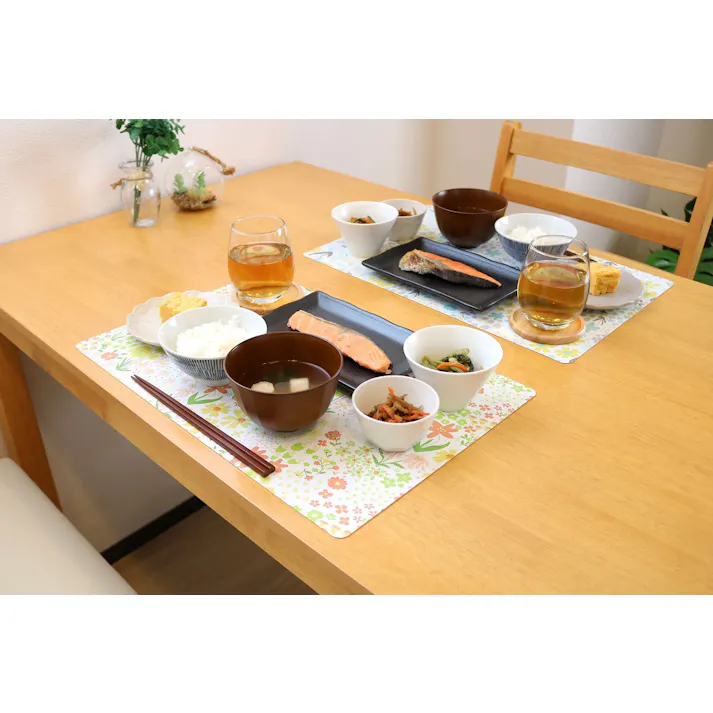 明和グラビア(株) 抗ウイルス ランチョンマット 29×44cm オレンジ VPM-コバナ 4977932260085【別送品】